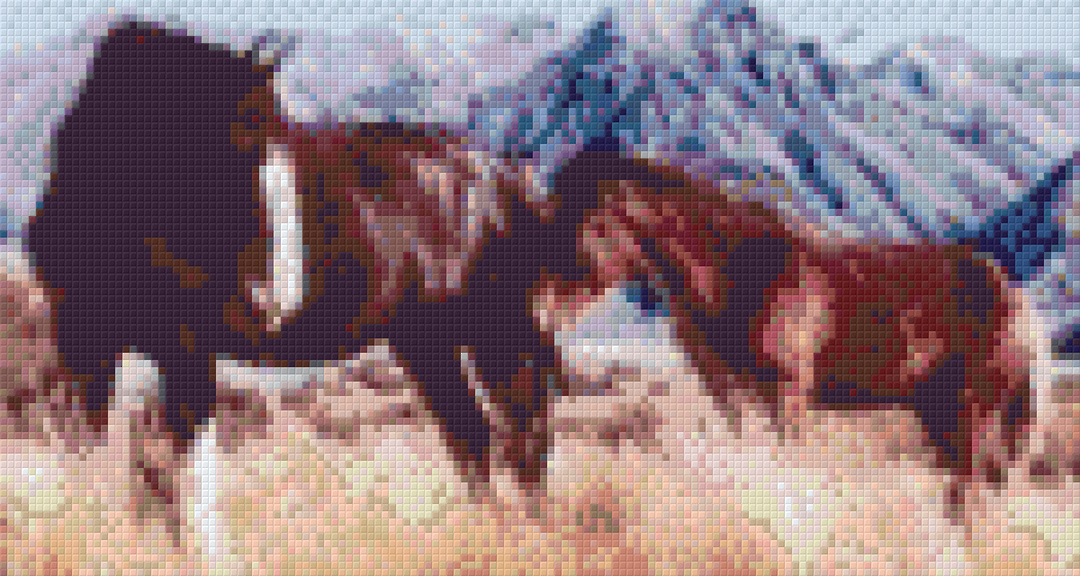 Clydesdale Mother & Foal Six [6] Baseplate PixelHobby Mini-mosaic Art Kits image 0